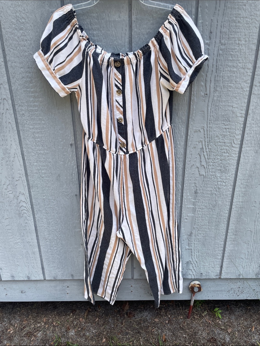 Cute Striped Cropped Jumpsuit